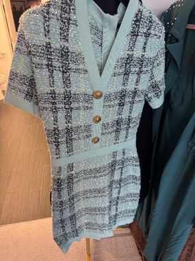 Balmain ROBE COURTE BODYCON MC MAILLE 40 ULM